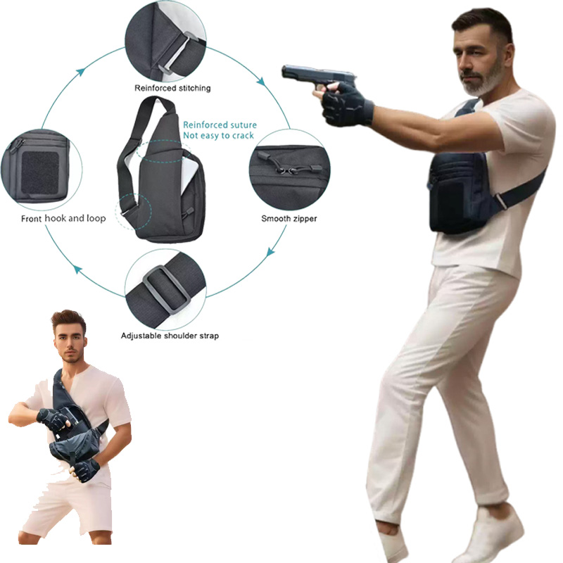 Edc Concealed Carry Sling Bag - Taktik Tabanca Silah Çantası Gizli Taşıma