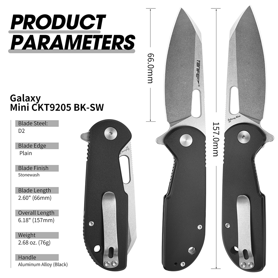 Edc Carry Pocket Knife - TONIFE Galaxy Mini CKT9205 Katlanır Bıçak,